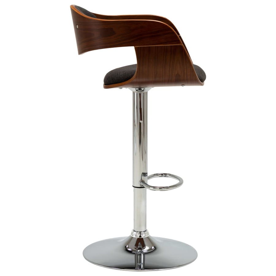 Barstoelen 2 St Gebogen Hout En Stof Grijs