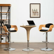 Bar stools 2 pc bent wood and black faux leather