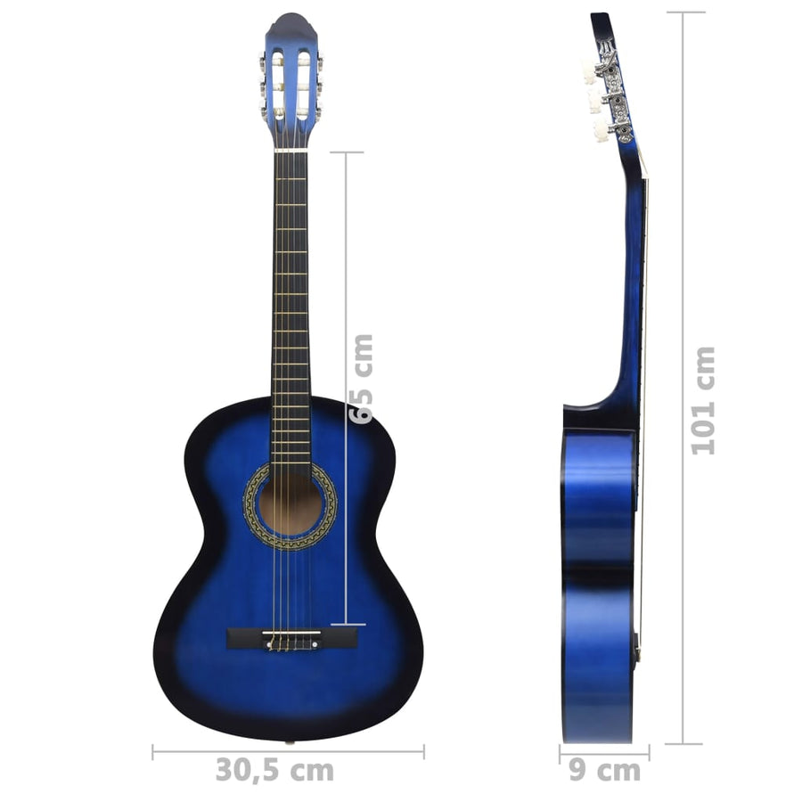 Gitaar Klassiek Beginner Lindenhout 4/4 39 Blauw