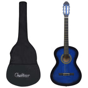 Klassieke gitaarset 4/4 39 inch blauw 12-delig