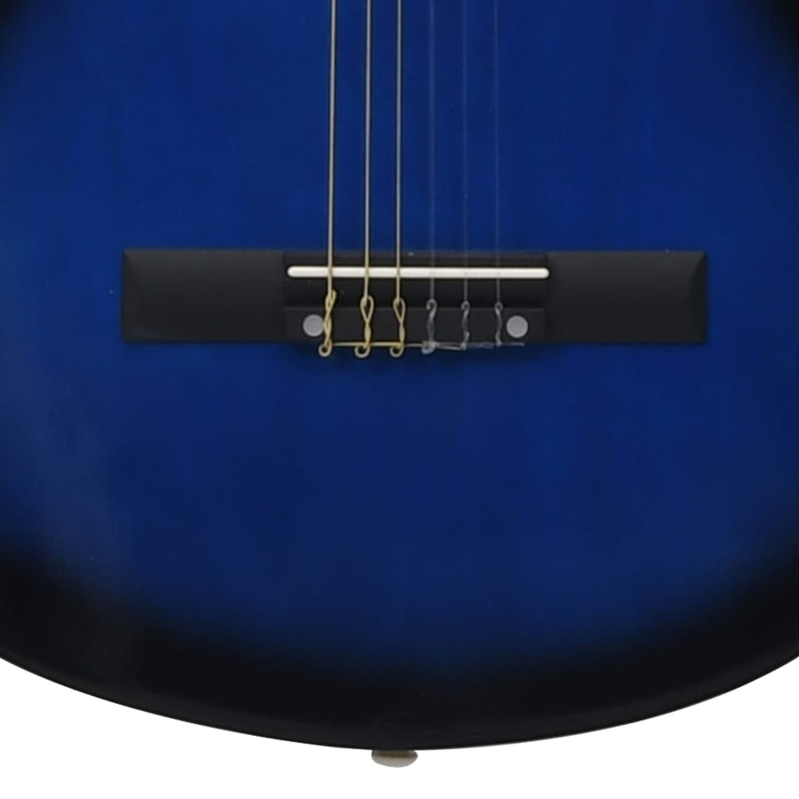 12-Delige Gitaarset Klassiek Beginner 4/4 39 Blauw