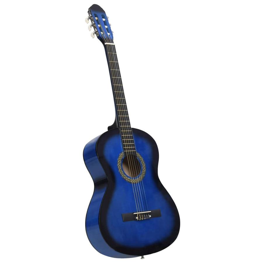 12-Delige Gitaarset Klassiek Beginner 4/4 39 Blauw