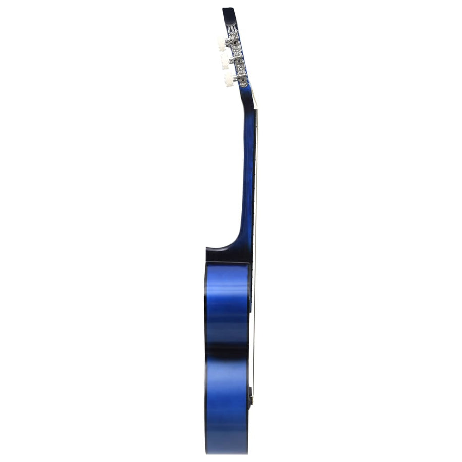 12-Delige Gitaarset Klassiek Beginner 4/4 39 Blauw