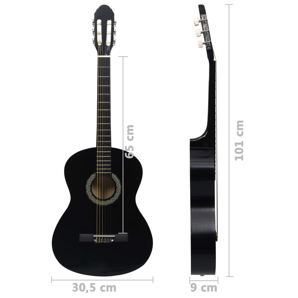 Gitaar Klassiek Beginner Lindenhout 4/4 39 Zwart