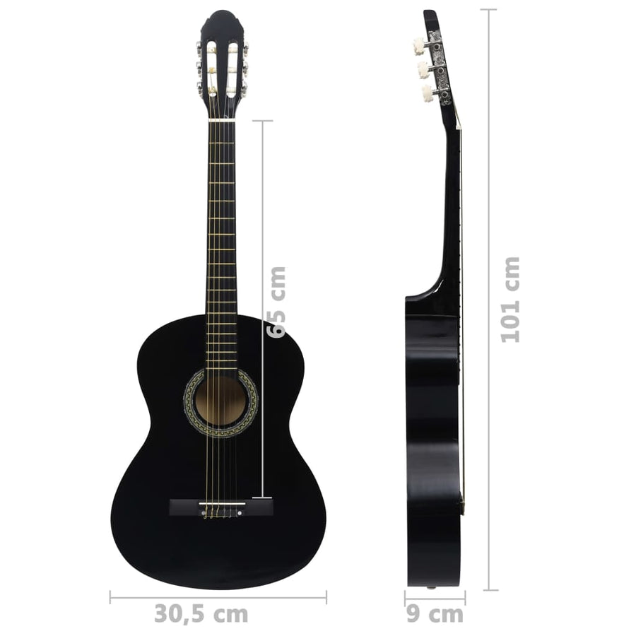 Gitaar Klassiek Beginner Lindenhout 4/4 39 Zwart