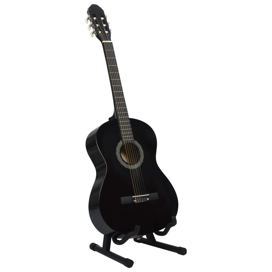 12-Delige Gitaarset Klassiek Beginner 4/4 39 Zwart