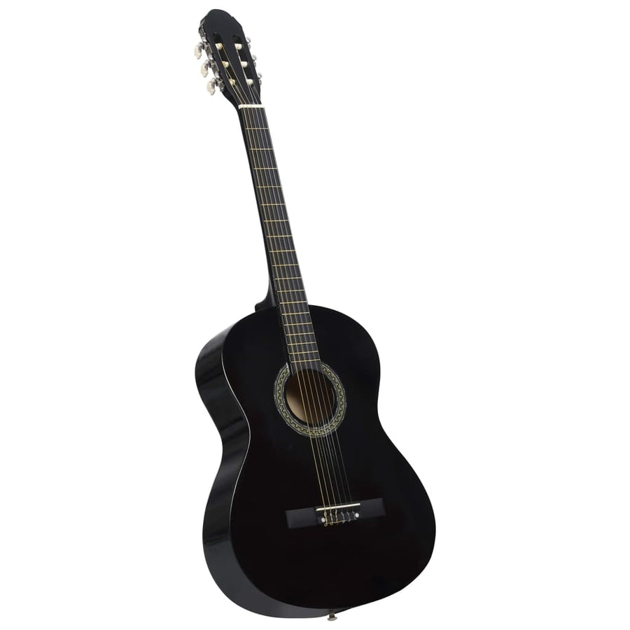 12-Delige Gitaarset Klassiek Beginner 4/4 39 Zwart