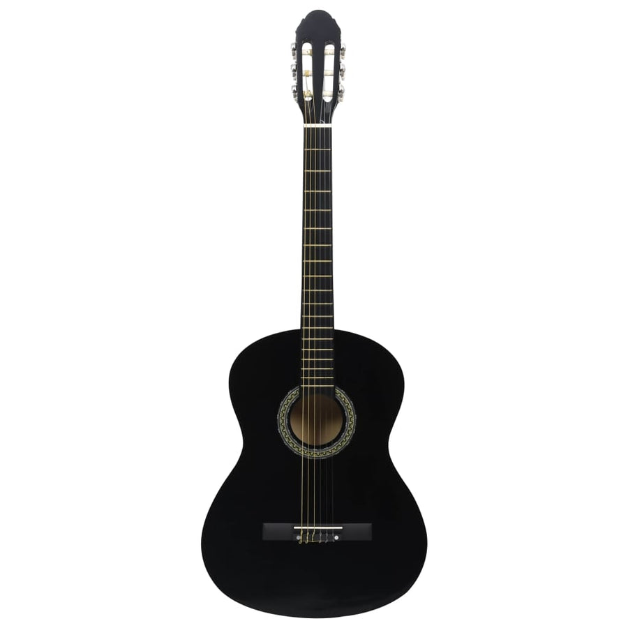 12-Delige Gitaarset Klassiek Beginner 4/4 39 Zwart