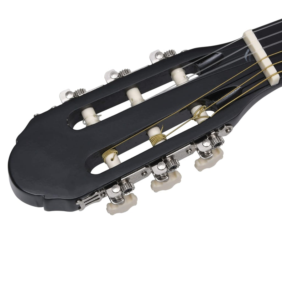 12-Delige Gitaarset Klassiek Beginner 4/4 39 Zwart