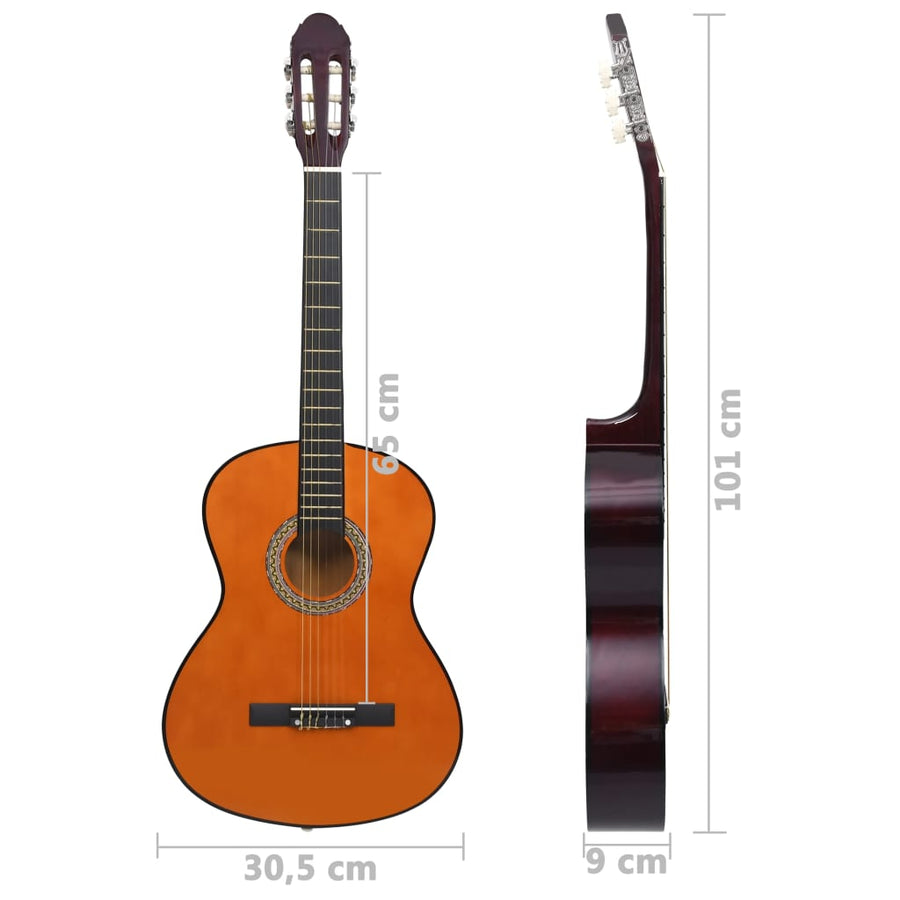 Gitaar klassiek beginner 4/4 39" lindenhout 4/4 39 Donkerbruin