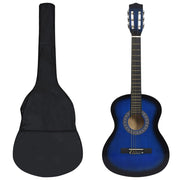 Gitaarset klassiek beginner 3/4 36" blauw 8-delig