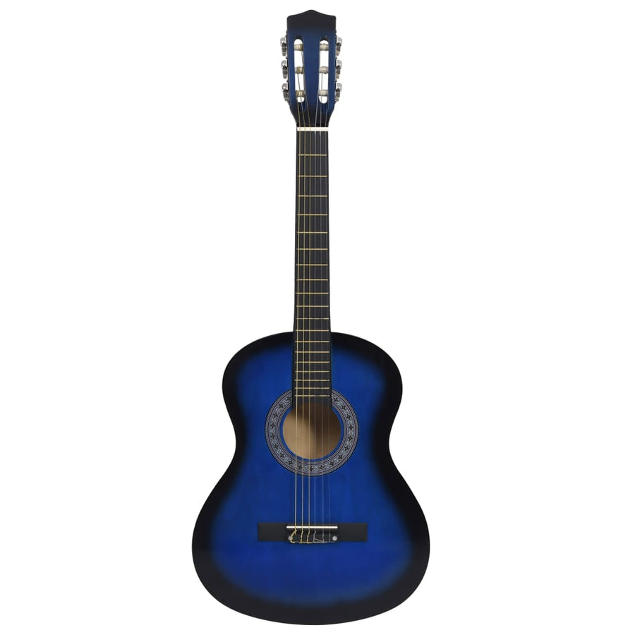 8-Delige Gitaarset Klassiek Kinderen En Beginner 3/4 36 Blauw