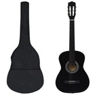 8-piece Classical Guitar Set Beginner 3/4 36" Black