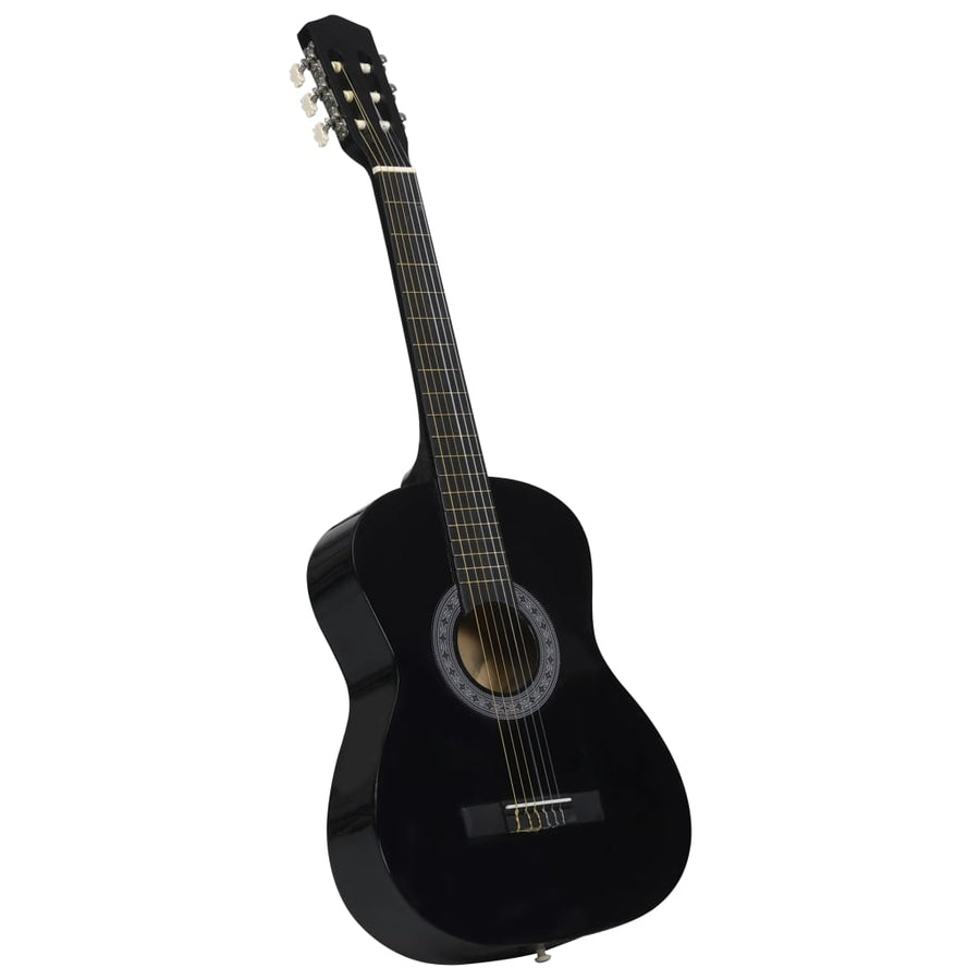 8-Delige Gitaarset Klassiek Beginner 3/4 36 Zwart