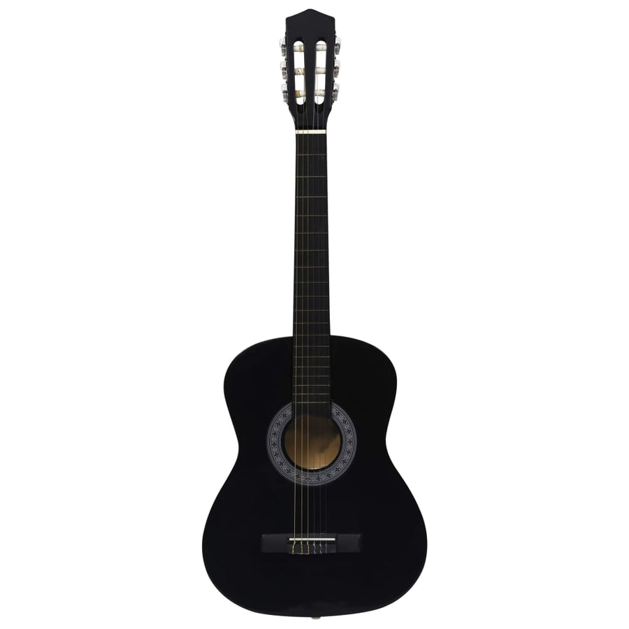 8-Delige Gitaarset Klassiek Beginner 3/4 36 Zwart
