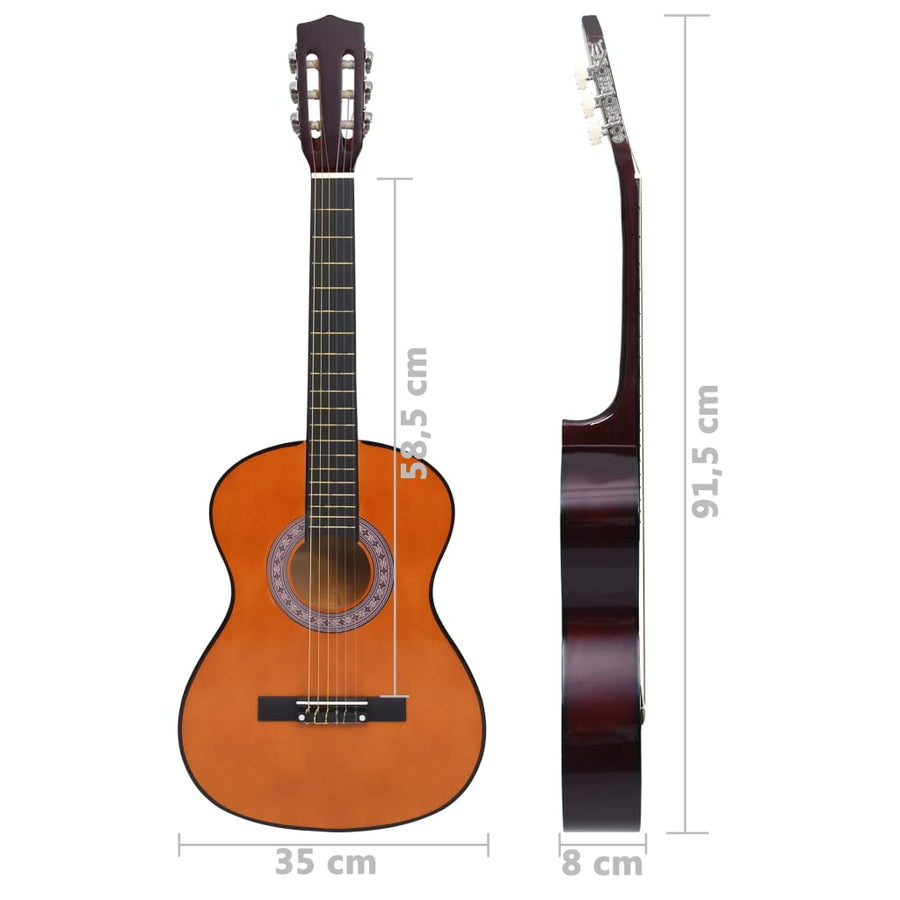 Gitaar Klassiek Beginner En Kinderen Lindenhout 3/4 36 Donkerbruin
