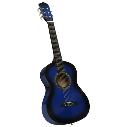 8-Delige Gitaarset Klassiek Beginner 1/2 34 Blauw