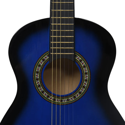 8-Delige Gitaarset Klassiek Beginner 1/2 34 Blauw