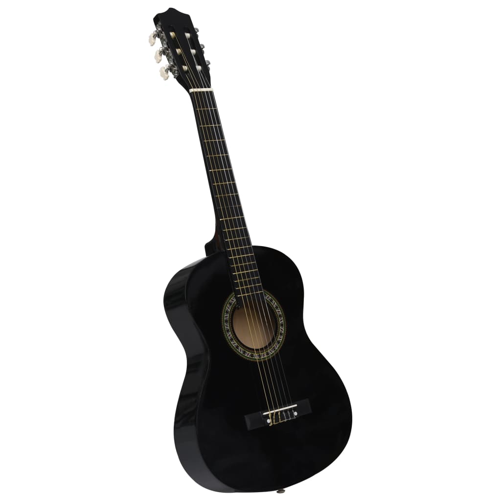 8-Delige Gitaarset Klassiek Beginner 1/2 34 Zwart