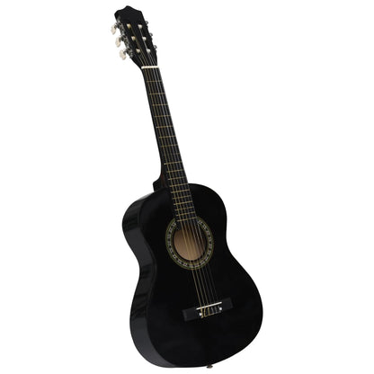 8-Delige Gitaarset Klassiek Beginner 1/2 34 Zwart