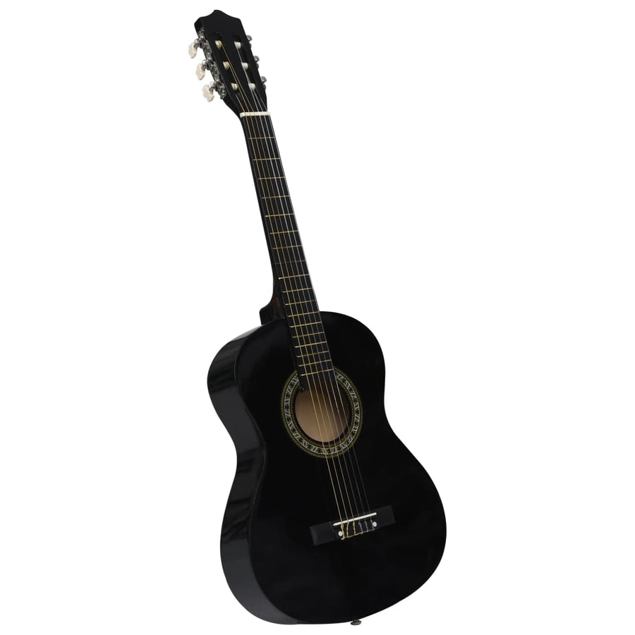 8-Delige Gitaarset Klassiek Beginner 1/2 34 Zwart