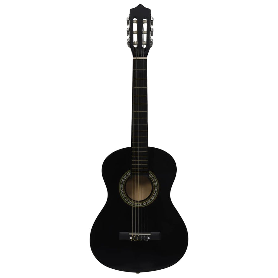 8-Delige Gitaarset Klassiek Beginner 1/2 34 Zwart