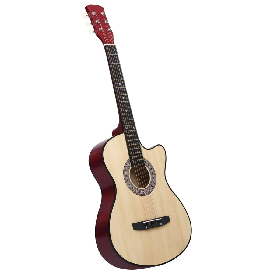 Gitaar Cutaway Met 6 Snaren Western Akoestisch Lindenhout Lichtbruin