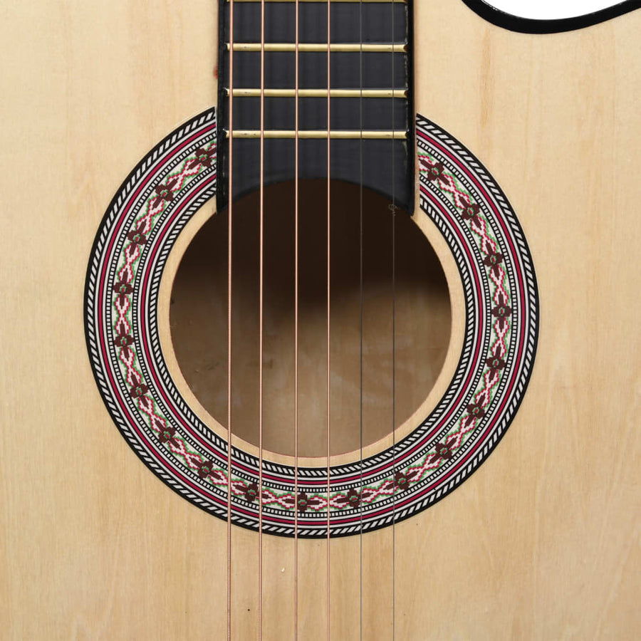 Gitaar Cutaway Met 6 Snaren Western Akoestisch Lindenhout Lichtbruin