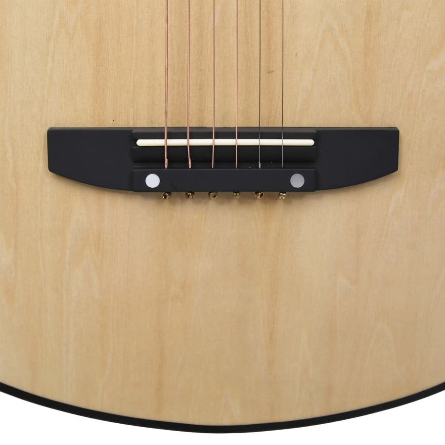 Gitaar Cutaway Met 6 Snaren Western Akoestisch Lindenhout Lichtbruin