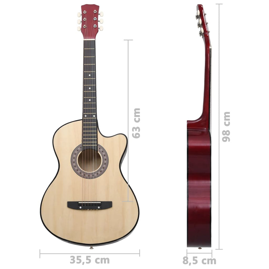 Gitaar Cutaway Met 6 Snaren Western Akoestisch Lindenhout Lichtbruin