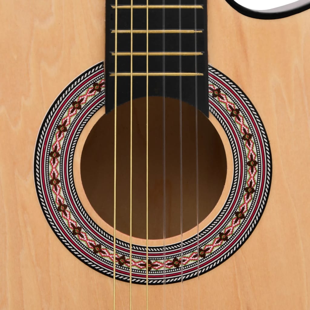 12-Delige Gitaarset Cutaway Met 6 Snaren Western Akoestisch Lichtbruin