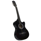 Gitaar western 38 inch zwart cutaway lindenhout