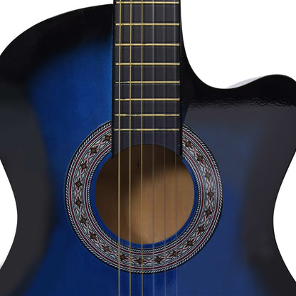 Gitaar Cutaway Met 6 Snaren Western Klassiek Getint Blauw