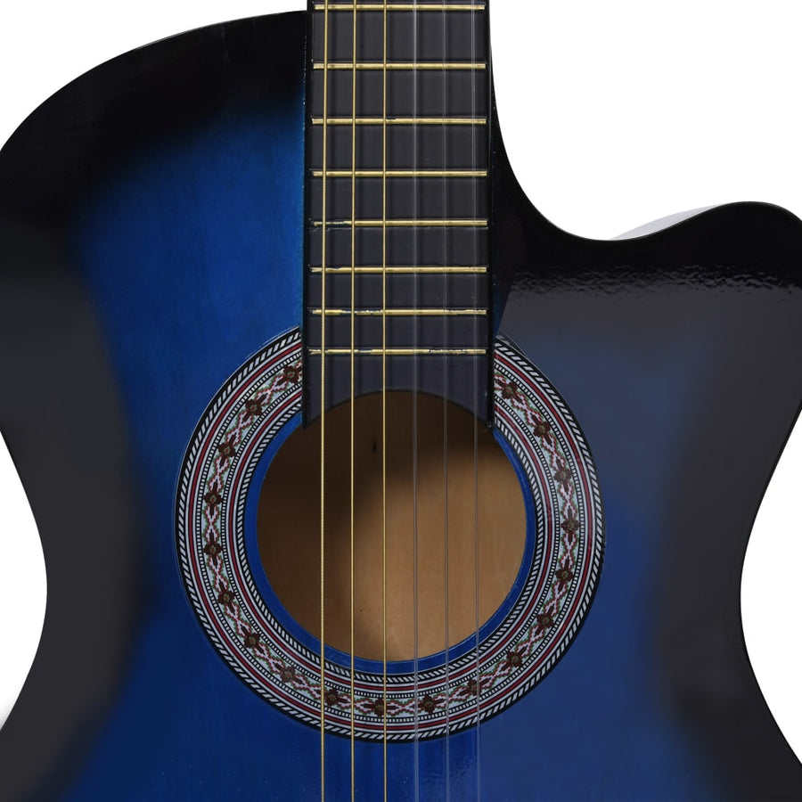 Gitaar Cutaway Met 6 Snaren Western Klassiek Getint Blauw