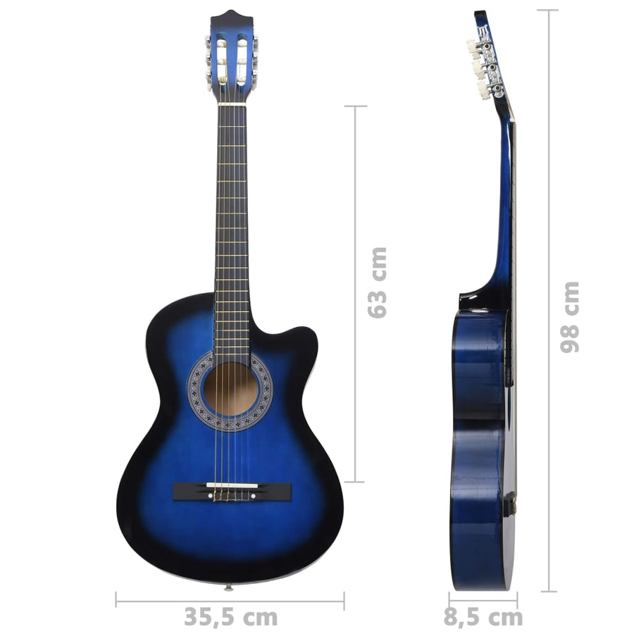 Gitaar Cutaway Met 6 Snaren Western Klassiek Getint Blauw