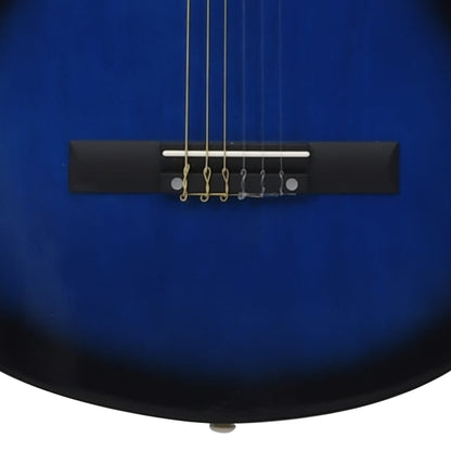 12-Delige Gitaarset Met 6 Snaren Western Klassiek 38" Blauw