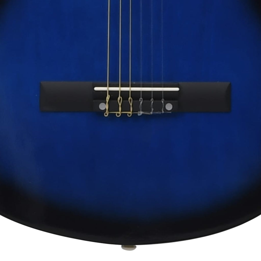 12-Delige Gitaarset Met 6 Snaren Western Klassiek 38" Blauw