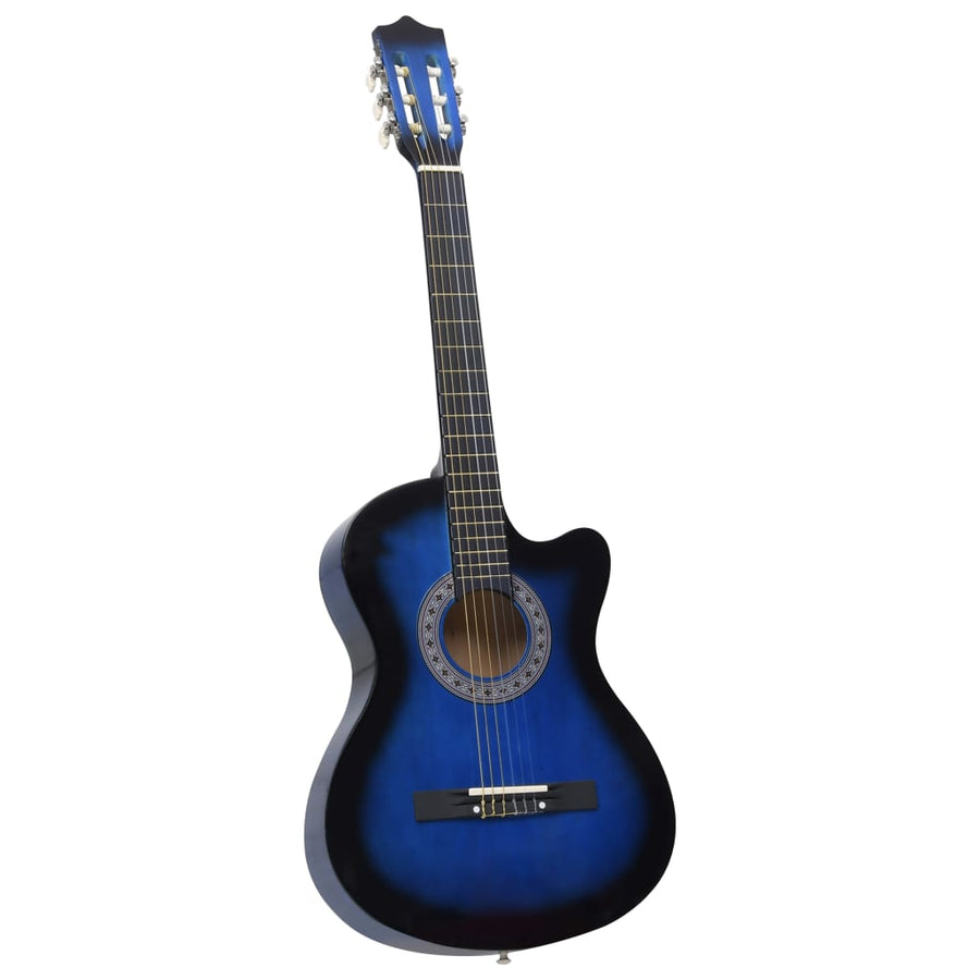 12-Delige Gitaarset Met 6 Snaren Western Klassiek 38" Blauw