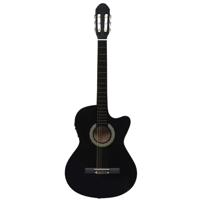 Gitaar cutaway met equalizer 6 snaren western klassiek zwart