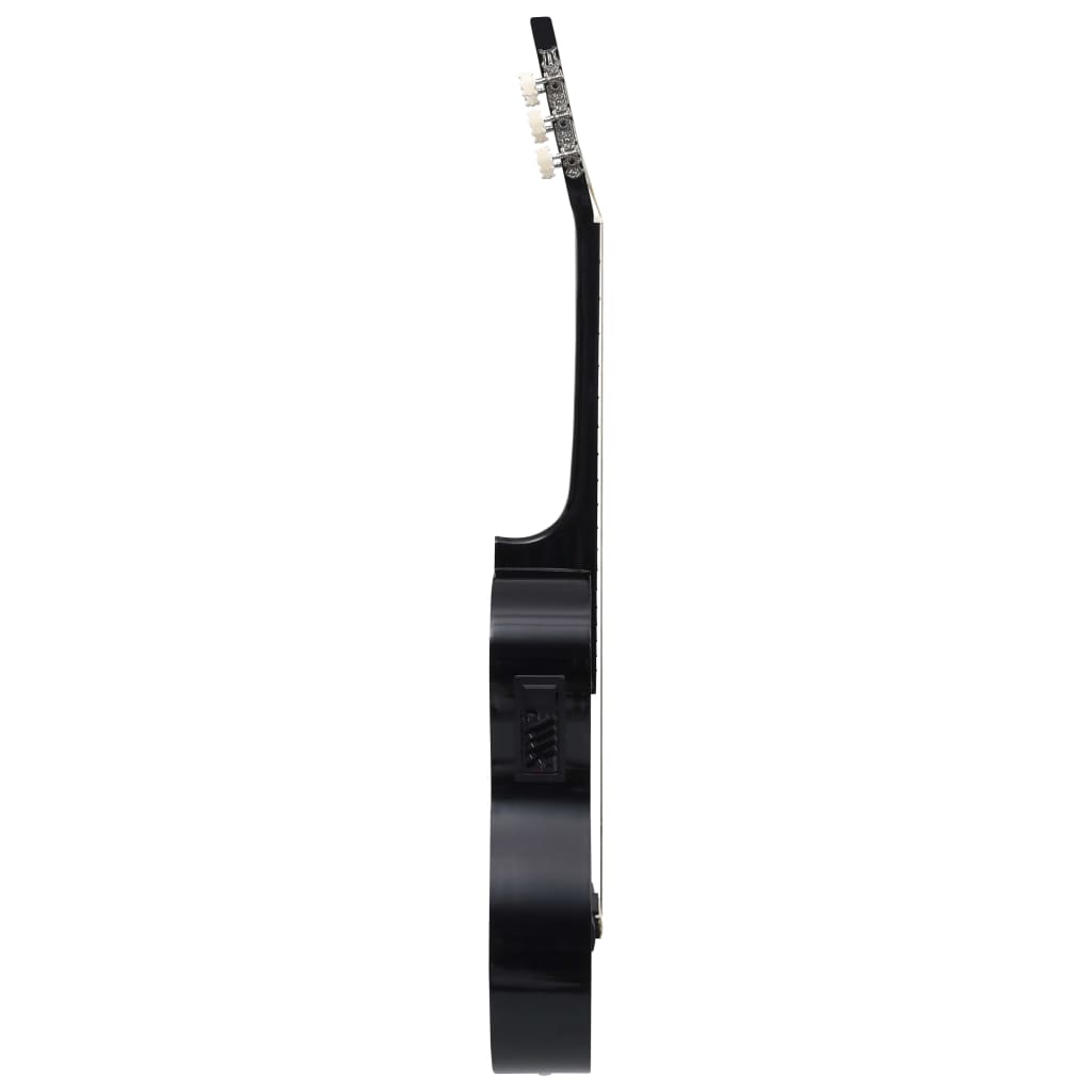 Gitaar cutaway met equalizer 6 snaren western klassiek zwart