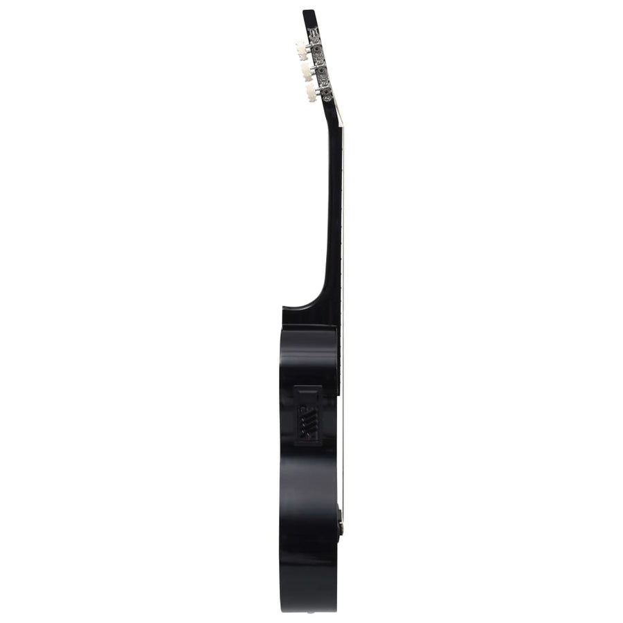 Gitaar cutaway met equalizer 6 snaren western klassiek zwart