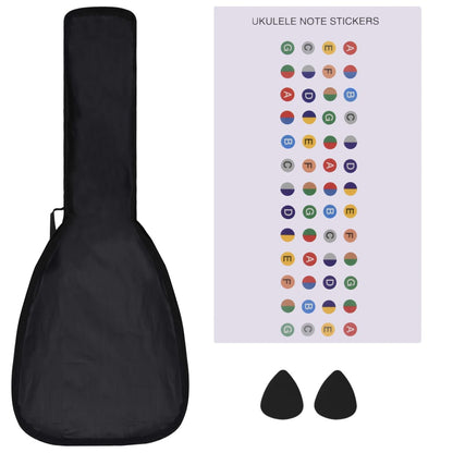 Ukuleleset Met Tas Voor Kinderen Sopraan 21'' Donkerhoutkleurig Donkerbruin