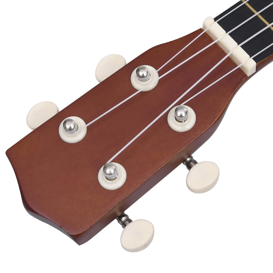 Ukuleleset Met Tas Voor Kinderen Sopraan 21'' Donkerhoutkleurig Donkerbruin