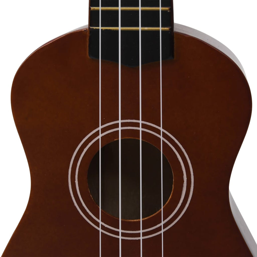 Ukuleleset Met Tas Voor Kinderen Sopraan 21'' Donkerhoutkleurig Donkerbruin