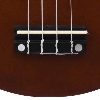 Ukuleleset Met Tas Voor Kinderen Sopraan 21'' Donkerhoutkleurig Donkerbruin