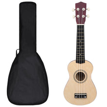 Ukuleleset Met Tas Voor Kinderen Sopraan 21'' Lichthoutkleurig Lichtbruin