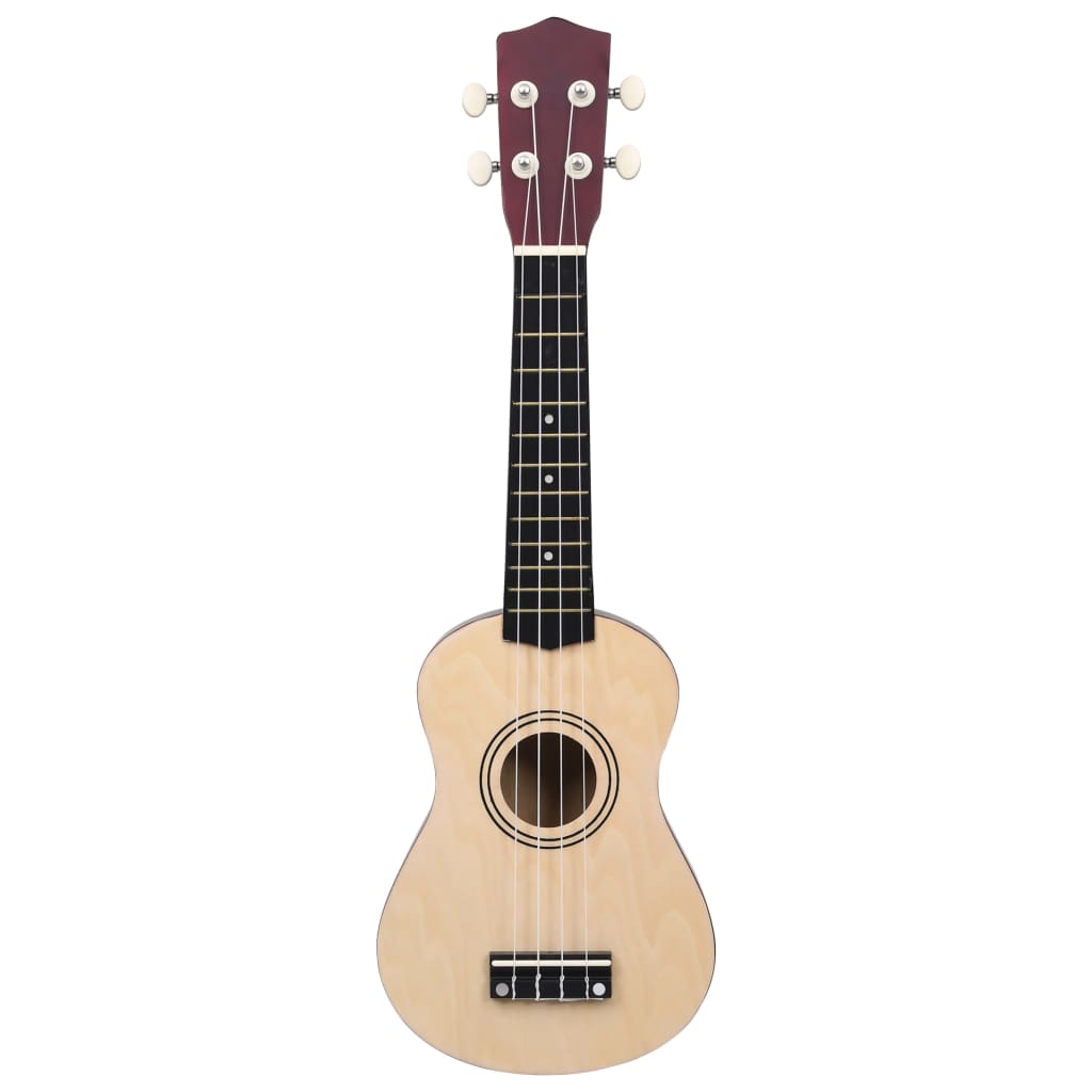 Ukuleleset Met Tas Voor Kinderen Sopraan 21'' Lichthoutkleurig Lichtbruin