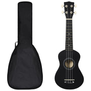 Ukulele sopraan 21'' zwart met tas