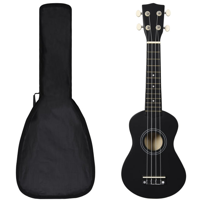 Ukuleleset Met Tas Voor Kinderen Sopraan 21'' Zwart