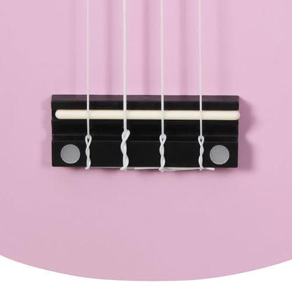 Ukuleleset Met Tas Voor Kinderen Sopraan 21'' Roze